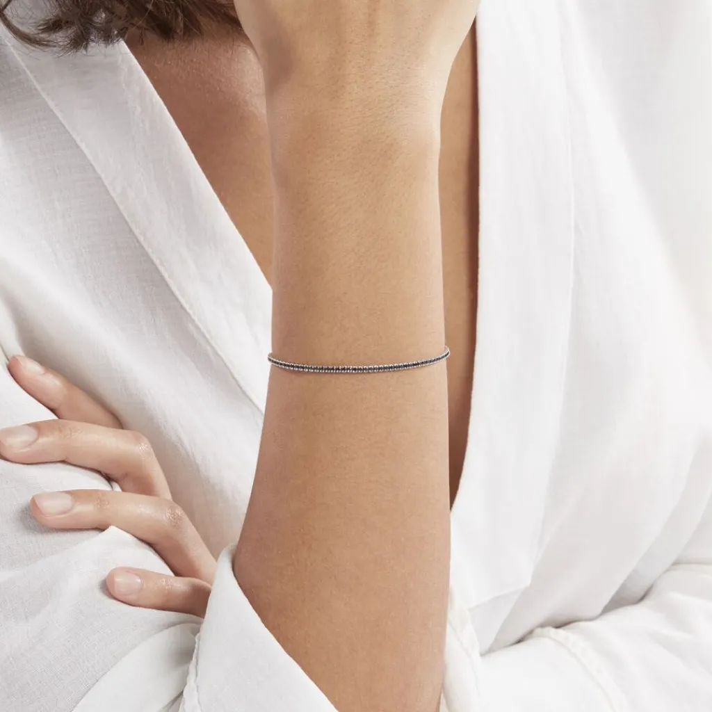 Histoire d'Or Bracelet Lou-anne argent blanc oxyde de zirconium noir Online