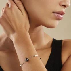 Histoire d'Or Bracelet Lucia Cera Argent Blanc Perle De Culture Et Céramique