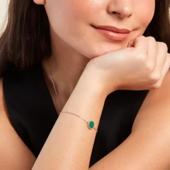 Histoire d'Or Bracelet Lunatique Argent Blanc Malachite Onyx argent blanc malachite vert Hot