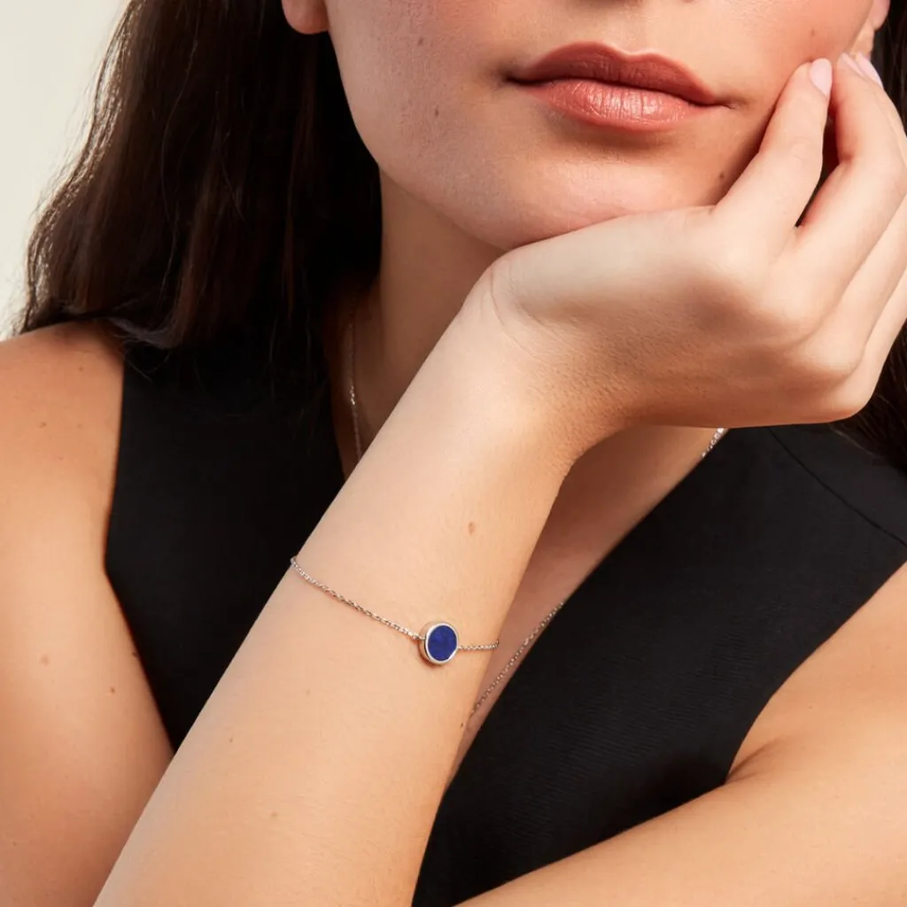 Histoire d'Or Bracelet Lunatique Argent Blanc Lapis Lazuli Nacre argent blanc lapis lazuli bleu New