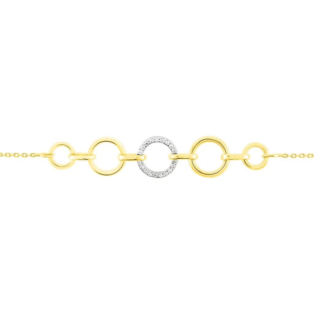 Histoire d'Or Bracelet Lutzele Or Bicolore Oxyde De Zirconium