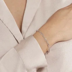 Histoire d'Or Bracelet Mahee Maille Filigrane Argent Blanc Best