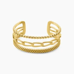 Histoire d'Or Bracelet Manchette Elain Acier Jaune Hot