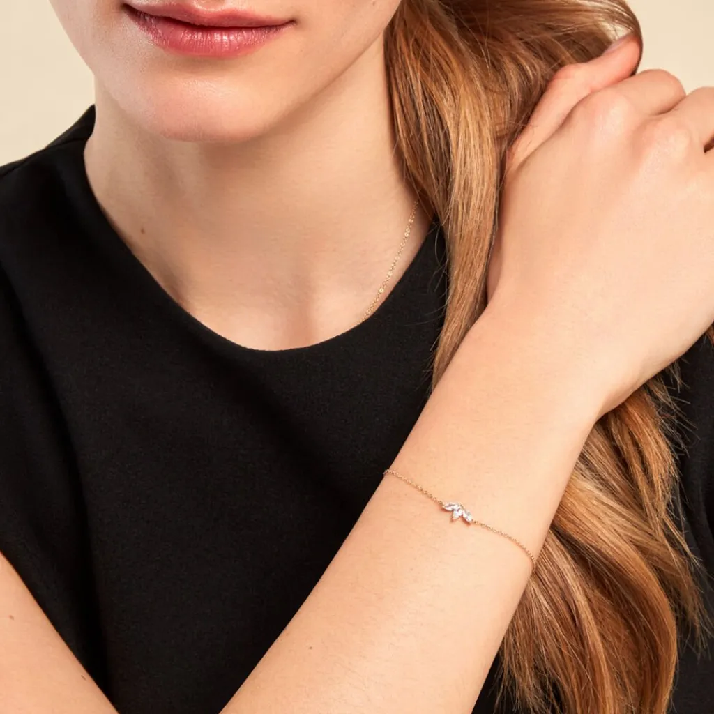 Histoire d'Or Bracelet Marquise Or Jaune Oxyde De Zirconium New