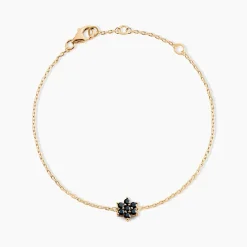 Histoire d'Or Bracelet Midnight Royalty Plaqué Or Jaune Pierre De Synthèse Clearance