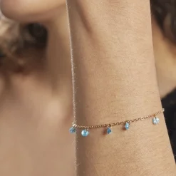 Histoire d'Or Bracelet Myosothis Plaqué Or Pierres plaqué or jaune pierre bleu New