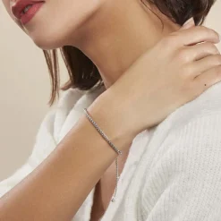 Histoire d'Or Bracelet Nahila Maille Popcorn Argent Blanc Sale