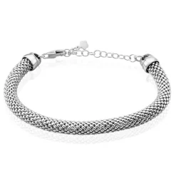 Histoire d'Or Bracelet Nahila Maille Popcorn Argent Blanc Outlet