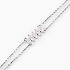 Histoire d'Or Bracelet Navette Argent Blanc Oxyde De Zirconium Sale