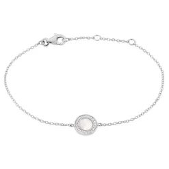 Histoire d'Or Bracelet Nawala De Zirconium Et Nacre argent blanc oxyde Sale