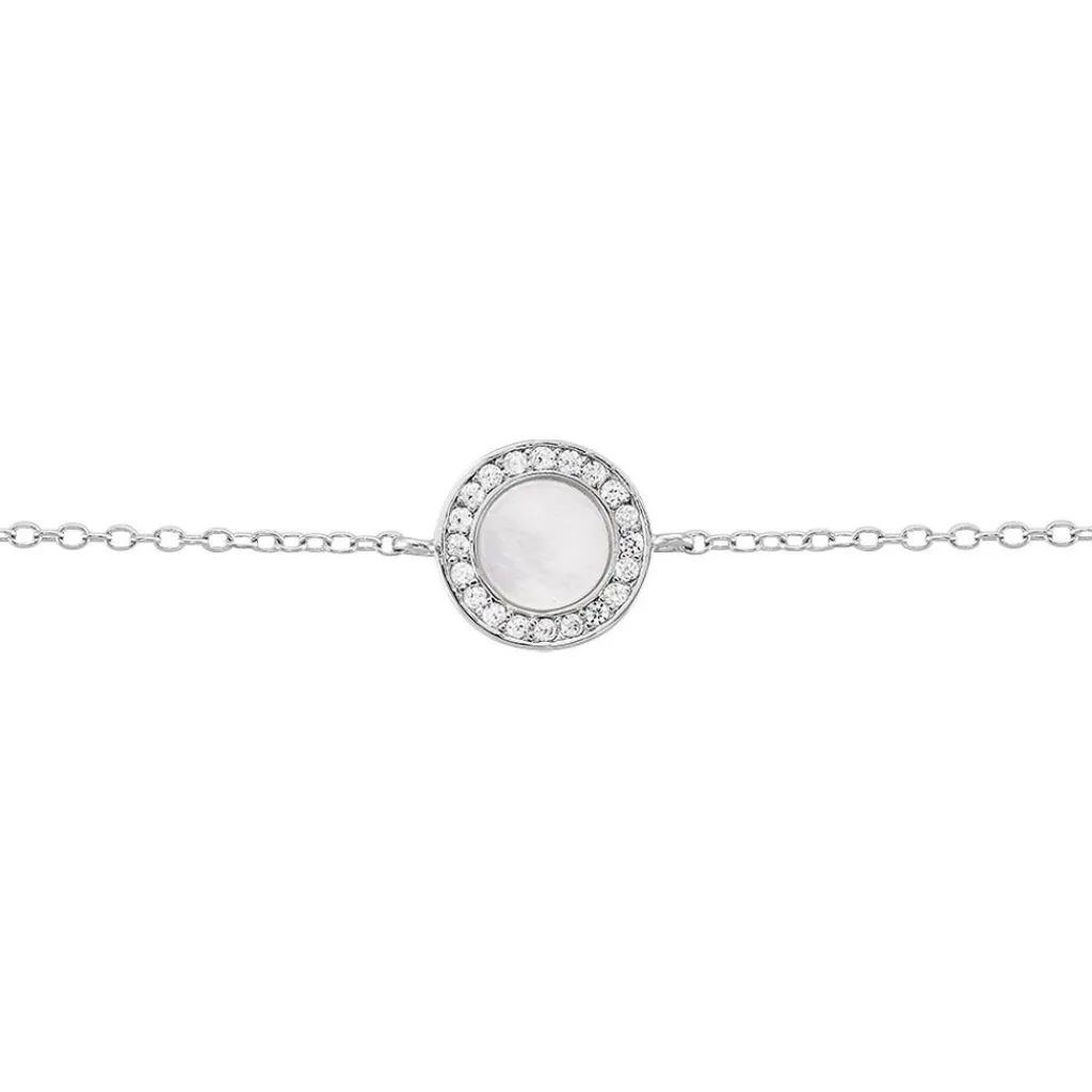 Histoire d'Or Bracelet Nawala De Zirconium Et Nacre argent blanc oxyde Sale