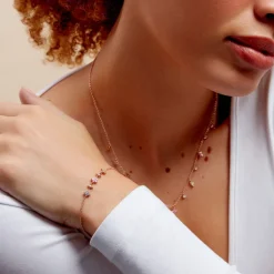 Histoire d'Or Bracelet Nimbe Argent Rose Oxyde De Zirconium argent rose oxyde bleu sky Hot