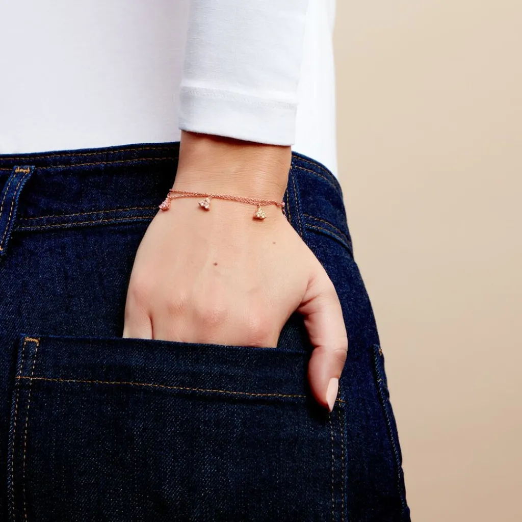 Histoire d'Or Bracelet Nimbe Argent Rose Oxyde De Zirconium argent rose oxyde champagne Online