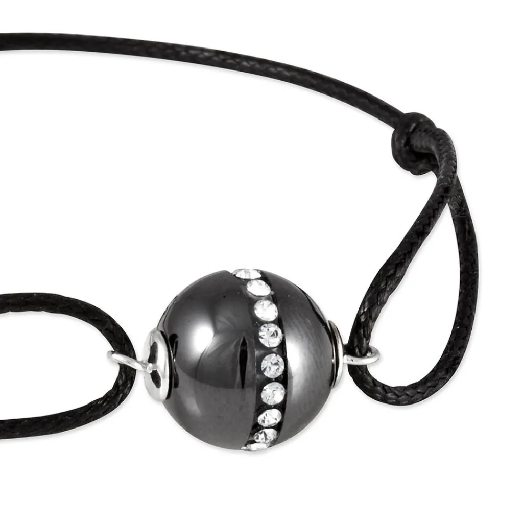 Histoire d'Or Bracelet Nina Cera Argent Blanc Strass Et Céramique argent blanc céramique noire Discount