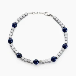 Histoire d'Or Bracelet Ole Acier Blanc Lapis Lazuli Hématite Online