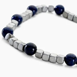 Histoire d'Or Bracelet Ole Acier Blanc Lapis Lazuli Hématite Online