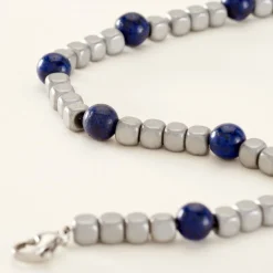 Histoire d'Or Bracelet Ole Acier Blanc Lapis Lazuli Hématite Online