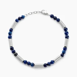 Histoire d'Or Bracelet Olek Acier Blanc Lapis Lazuli Outlet