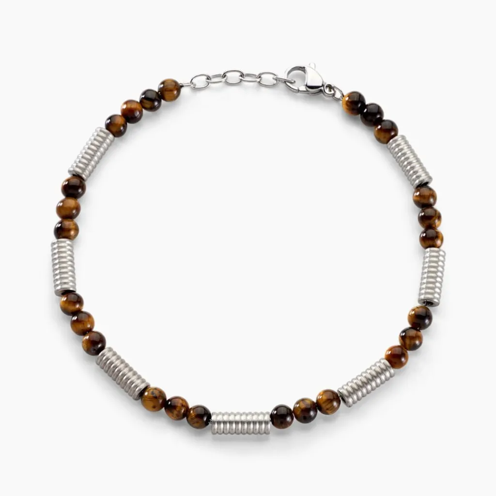 Histoire d'Or Bracelet Olek Acier Blanc Oeil De Tigre Sale