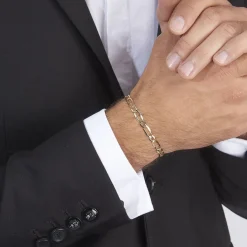 Histoire d'Or Bracelet Ophelio Maille Alternee 1/1 Or Jaune New