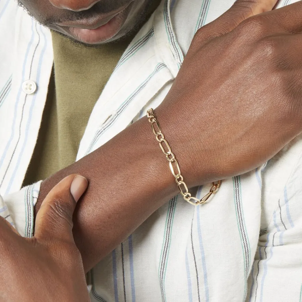 Histoire d'Or Bracelet Ophelio Maille Alternee 1/1 or jaune Discount