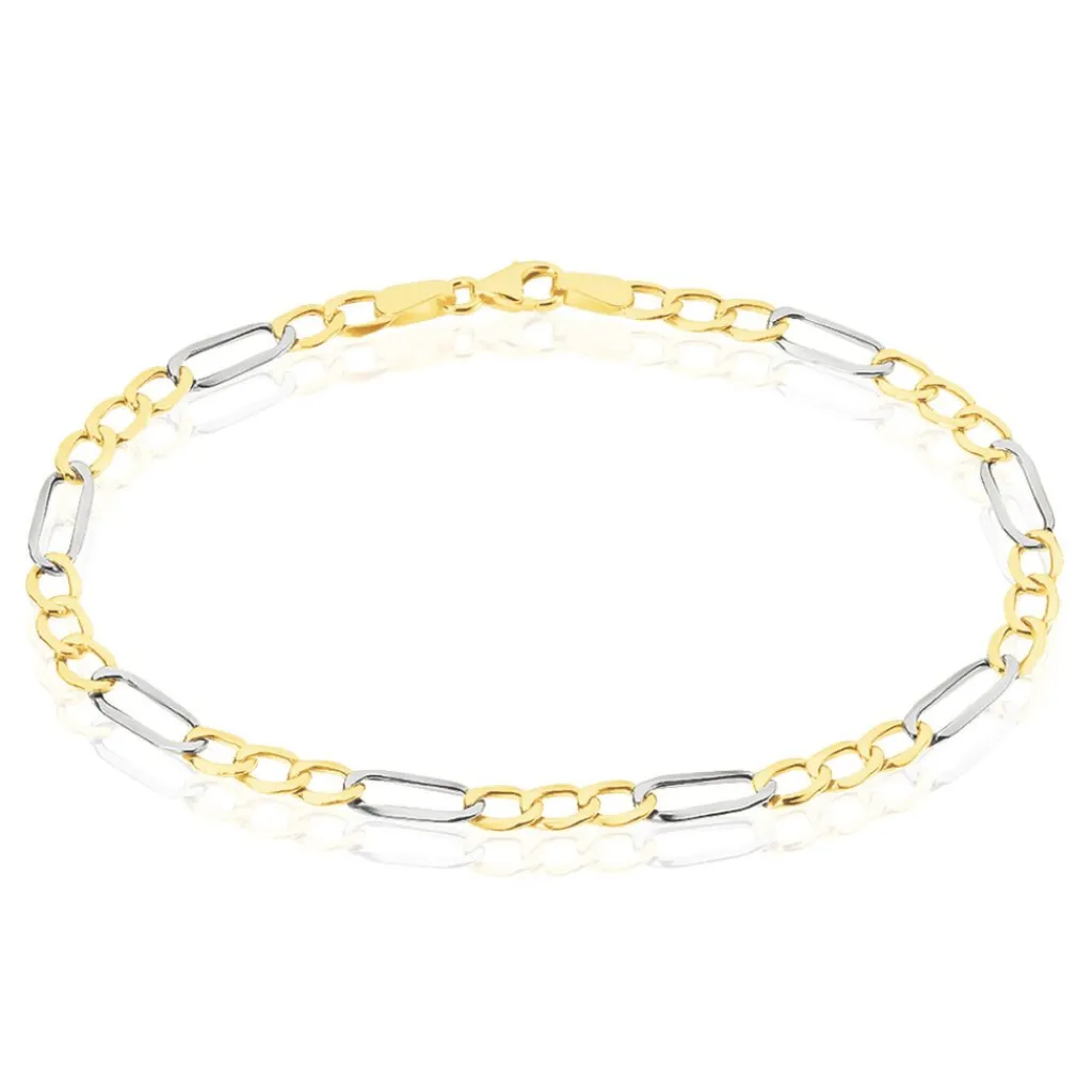 Histoire d'Or Bracelet Maille Alternée 1/3 or bicolore Discount
