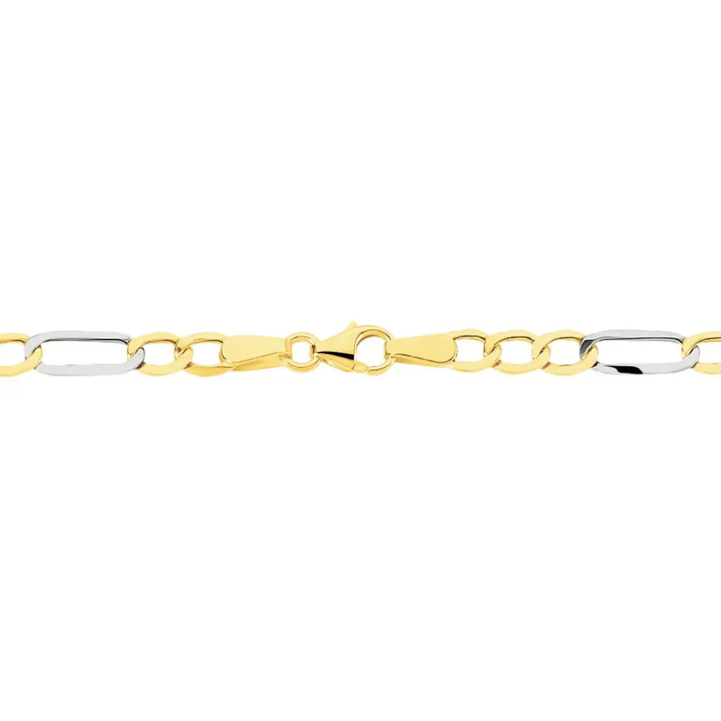 Histoire d'Or Bracelet Maille Alternée 1/3 or bicolore Discount
