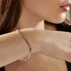 Histoire d'Or Bracelet Maille Alternée 1/3 or blanc