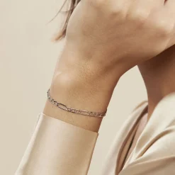 Histoire d'Or Bracelet Or Blanc Maille Alternée 1/3 Online