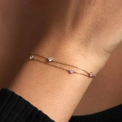 Histoire d'Or Bracelet Or Jaune Eclat D'etoile Oxyde De Zirconium Clearance