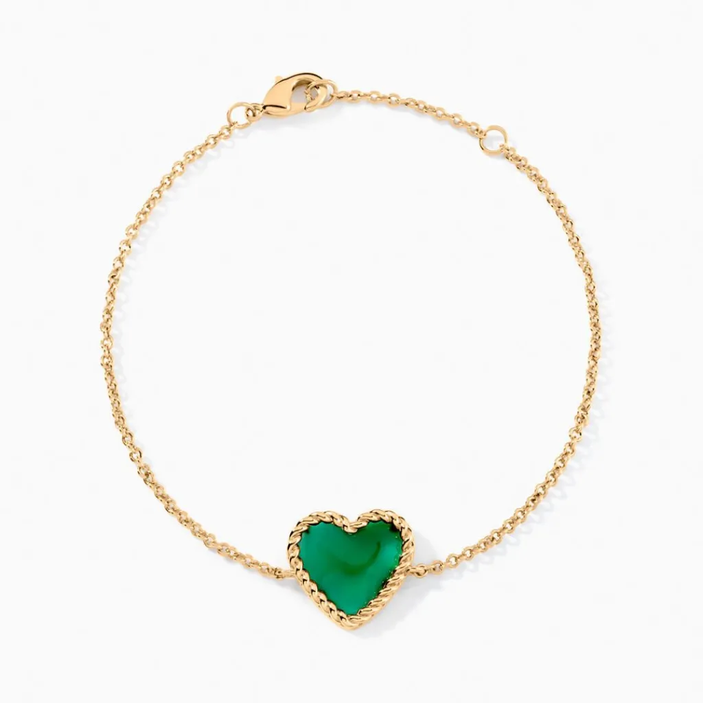 Histoire d'Or Bracelet Par Amour Plaque Or Jaune Agate Clearance