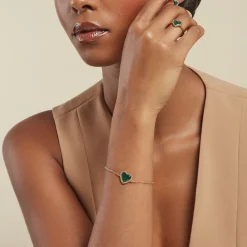 Histoire d'Or Bracelet Par Amour Plaque Or Jaune Agate Clearance