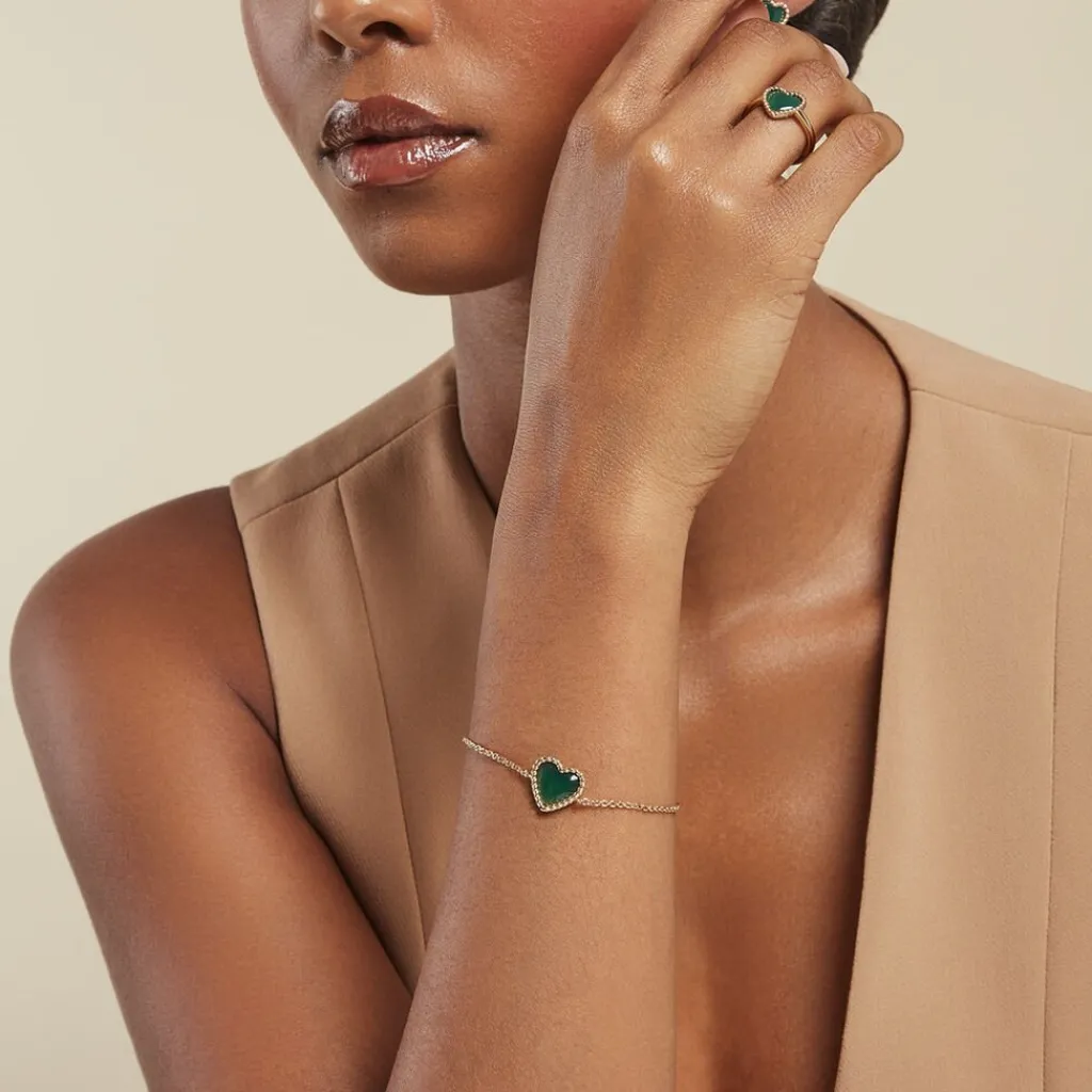 Histoire d'Or Bracelet Par Amour Plaque Or Jaune Agate Clearance