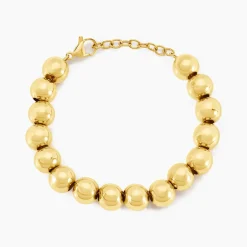 Histoire d'Or Bracelet Perles Solaires Acier Jaune Hot