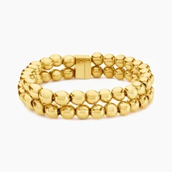 Histoire d'Or Bracelet Perles Solaires Acier Jaune Hot