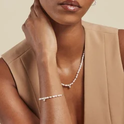 Histoire d'Or Bracelet Perlissima Argent Blanc Oxyde Et Perle De Culture Discount