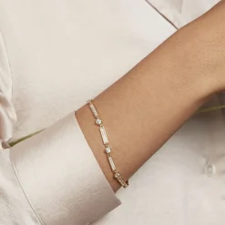 Histoire d'Or Bracelet Plaqué Or Epilobe Oxydes De Zirconium Sale