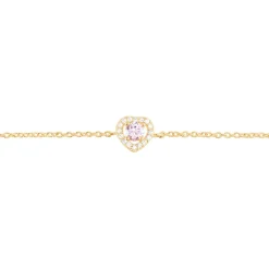 Histoire d'Or Bracelet Plaqué Or Jaune Alais Oxyde De Zirconium plaqué or jaune oxyde rose Sale