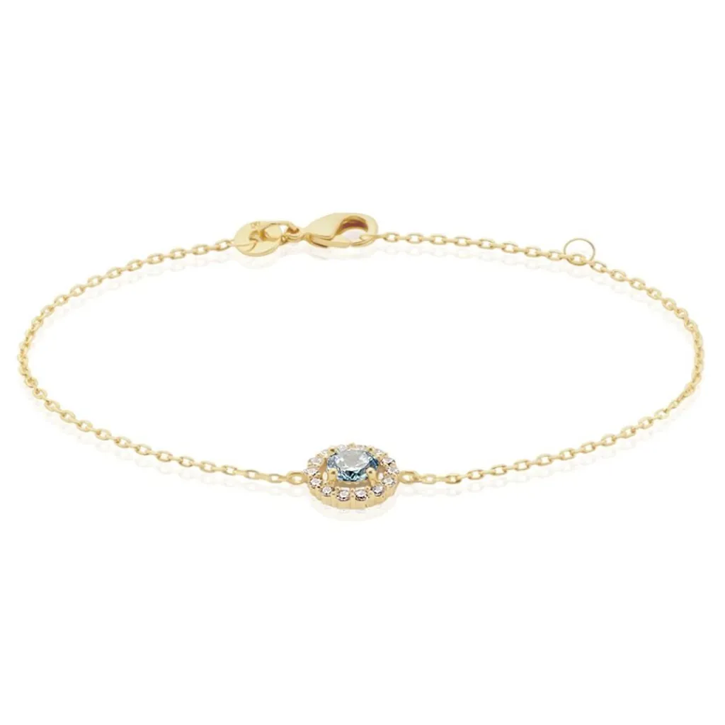 Histoire d'Or Bracelet Plaqué Or Radbod Pierre Artificielle Oxydes De Zirconium New