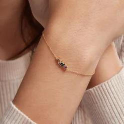 Histoire d'Or Bracelet Printemps Précieux Or Jaune Topaze Améthyste Sale