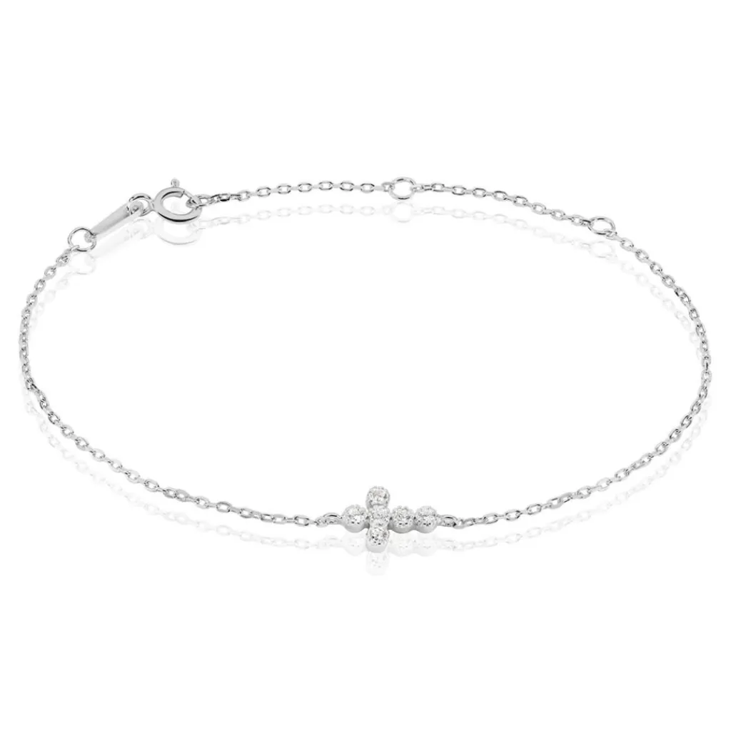 Histoire d'Or Bracelet Priscus Argent Blanc Oxyde De Zirconium