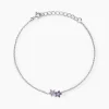 Histoire d'Or Bracelet Purple Bloom Argent Blanc Oxyde De Zirconium Clearance