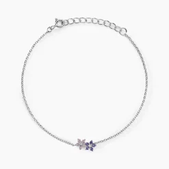 Histoire d'Or Bracelet Purple Bloom Argent Blanc Oxyde De Zirconium Clearance