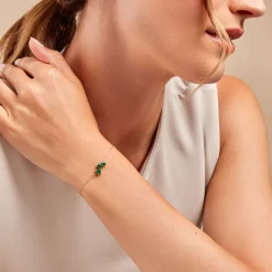 Histoire d'Or Bracelet Quincey Or Jaune Emeraude Clearance