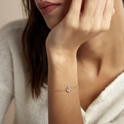 Histoire d'Or Bracelet Rhosyn Plaqué Or Jaune Oxyde De Zirconium Sale