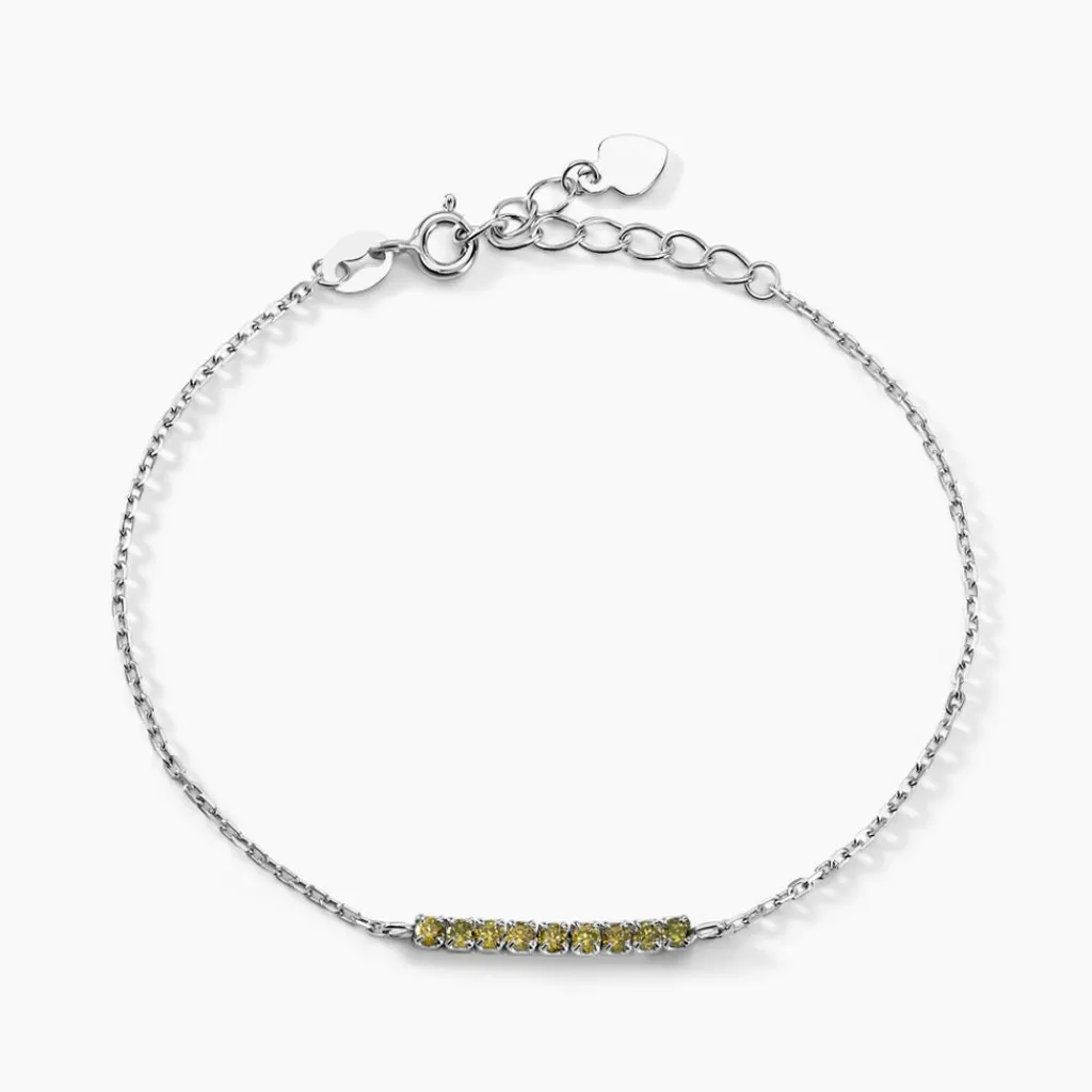 Histoire d'Or Bracelet Rio Tennis Argent Blanc Oxyde De Zirconium argent blanc oxyde vert Hot