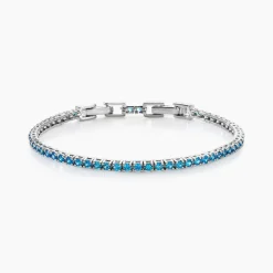 Histoire d'Or Bracelet Rio Tennis Argent Blanc Oxyde De Zirconium argent blanc oxyde bleu Hot