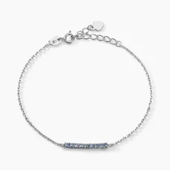 Histoire d'Or Bracelet Rio Tennis Argent Blanc Oxyde De Zirconium argent blanc oxyde bleu sky Discount
