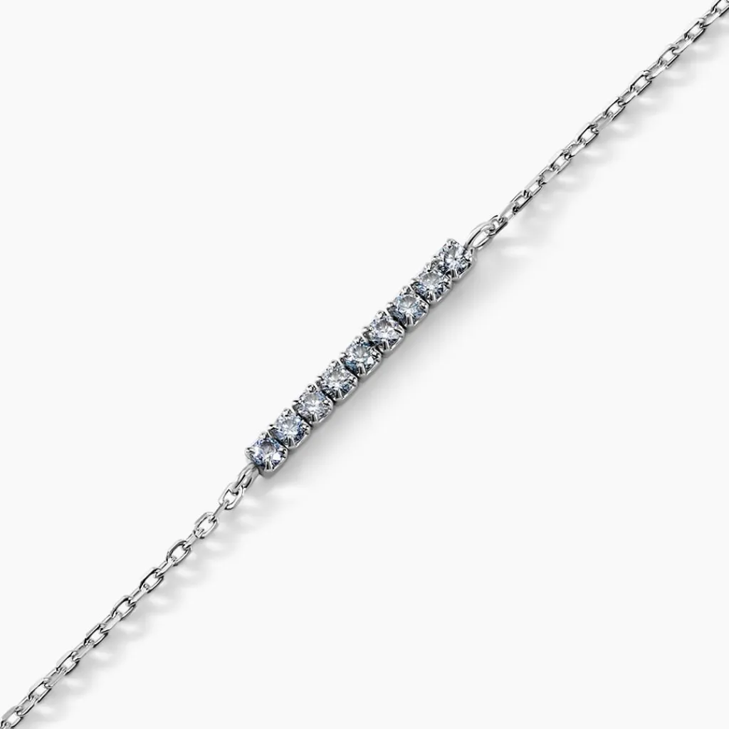 Histoire d'Or Bracelet Rio Tennis Argent Blanc Oxyde De Zirconium argent blanc oxyde bleu sky Discount