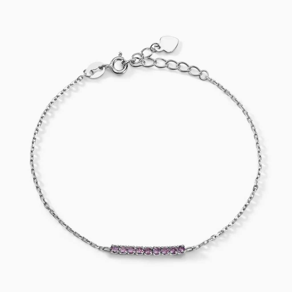 Histoire d'Or Bracelet Rio Tennis Argent Blanc Oxyde De Zirconium argent blanc oxyde violet Online